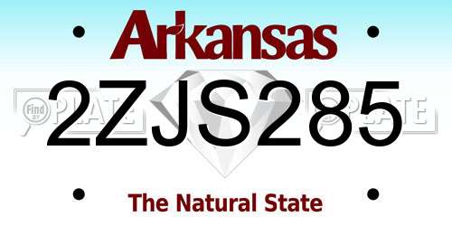 2ZJS285 Arkansas License Plate