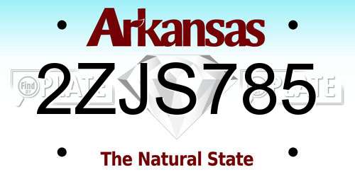 2ZJS785 Arkansas License Plate