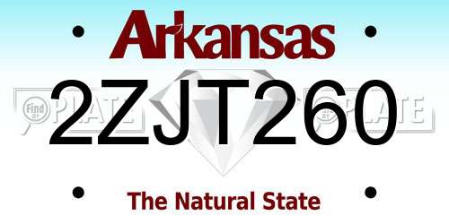 2ZJT260 Arkansas License Plate
