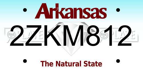 2ZKM812 Arkansas License Plate