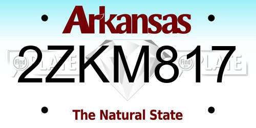 2ZKM817 Arkansas License Plate