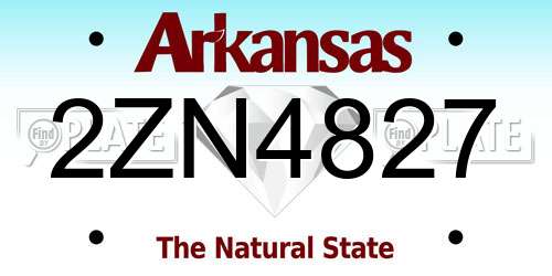 2ZN4827 Arkansas License Plate