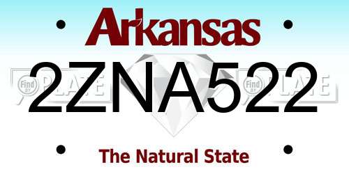 2ZNA522 Arkansas License Plate