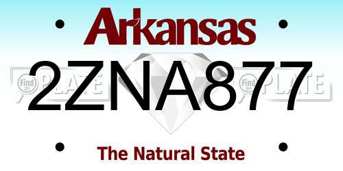2ZNA877 Arkansas License Plate