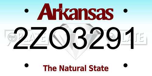 2ZO3291 Arkansas License Plate
