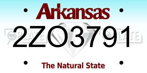 2ZO3791 Arkansas License Plate