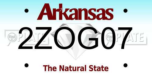 2ZOG07 Arkansas License Plate