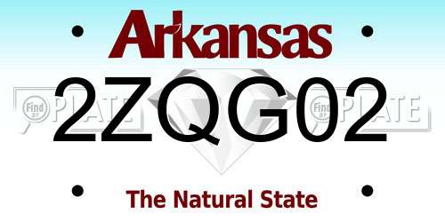 2ZQG02 Arkansas License Plate