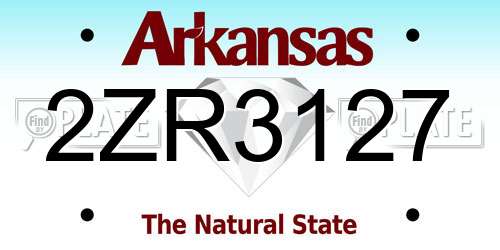 2ZR3127 Arkansas License Plate