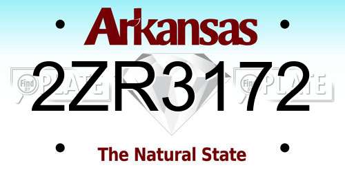 2ZR3172 Arkansas License Plate