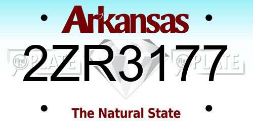 2ZR3177 Arkansas License Plate