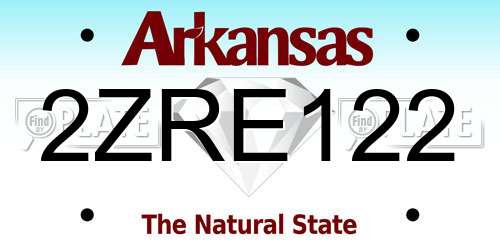 2ZRE122 Arkansas License Plate