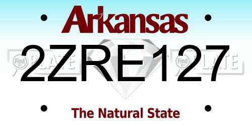 2ZRE127 Arkansas License Plate