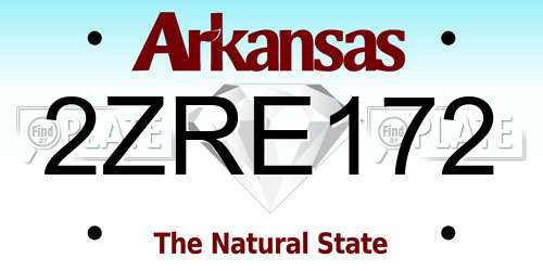 2ZRE172 Arkansas License Plate