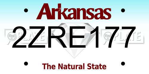2ZRE177 Arkansas License Plate