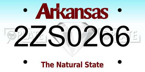 2ZS0266 Arkansas License Plate