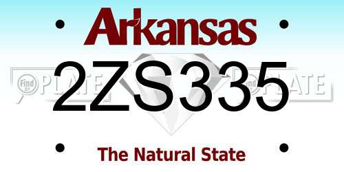 2ZS335 Arkansas License Plate