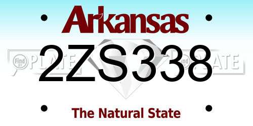 2ZS338 Arkansas License Plate