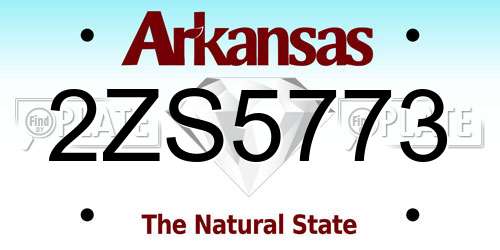 2ZS5773 Arkansas License Plate