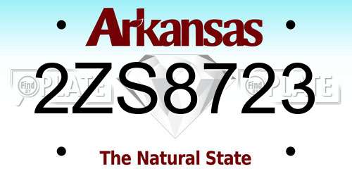 2ZS8723 Arkansas License Plate