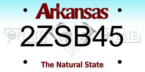 2ZSB45 Arkansas License Plate