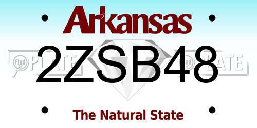 2ZSB48 Arkansas License Plate