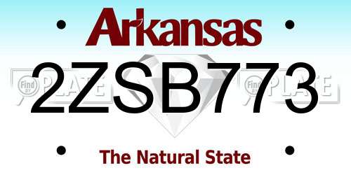 2ZSB773 Arkansas License Plate