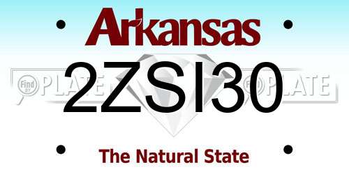 2ZSI30 Arkansas License Plate