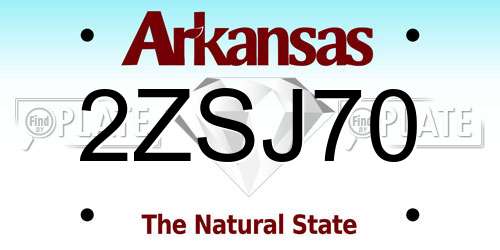 2ZSJ70 Arkansas License Plate