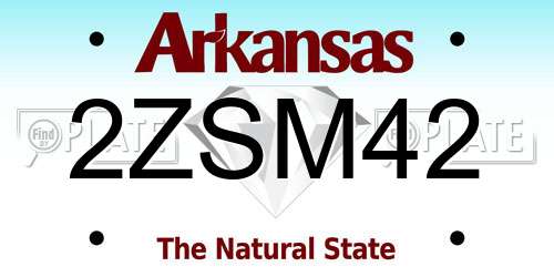 2ZSM42 Arkansas License Plate