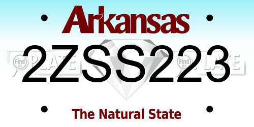 2ZSS223 Arkansas License Plate