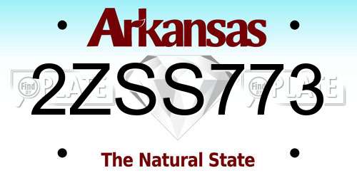 2ZSS773 Arkansas License Plate