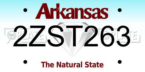 2ZST263 Arkansas License Plate