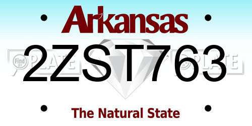 2ZST763 Arkansas License Plate