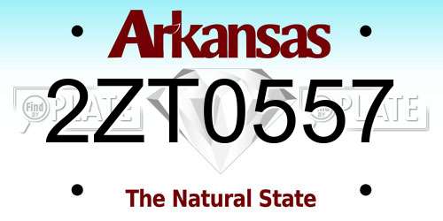 2ZT0557 Arkansas License Plate