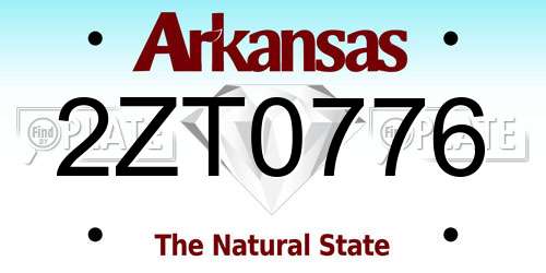 2ZT0776 Arkansas License Plate