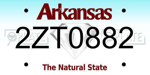2ZT0882 Arkansas License Plate