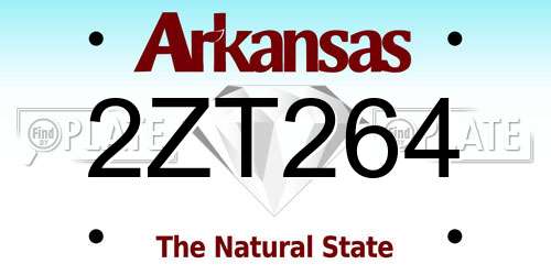 2ZT264 Arkansas License Plate