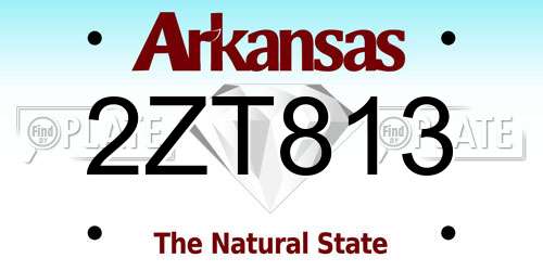 2ZT813 Arkansas License Plate