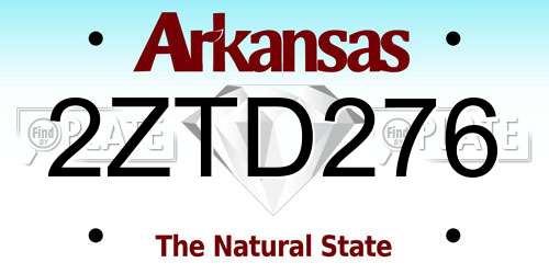 2ZTD276 Arkansas License Plate