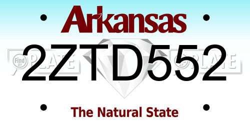 2ZTD552 Arkansas License Plate