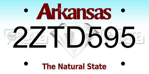 2ZTD595 Arkansas License Plate