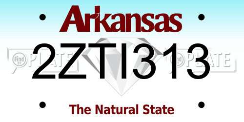 2ZTI313 Arkansas License Plate