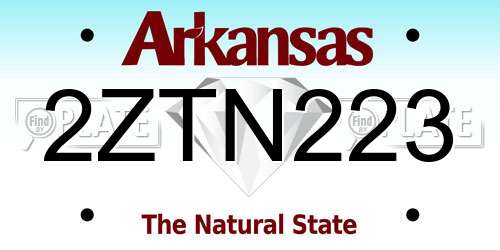 2ZTN223 Arkansas License Plate
