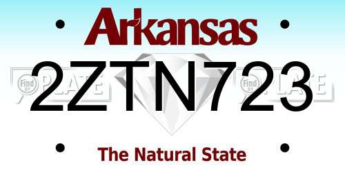 2ZTN723 Arkansas License Plate