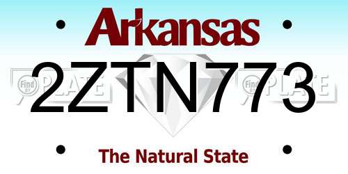 2ZTN773 Arkansas License Plate