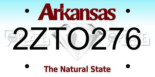 2ZTO276 Arkansas License Plate