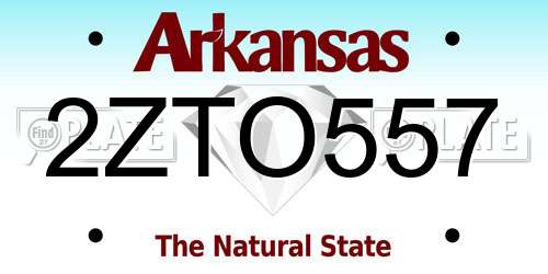 2ZTO557 Arkansas License Plate