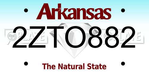 2ZTO882 Arkansas License Plate