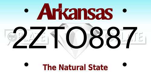 2ZTO887 Arkansas License Plate